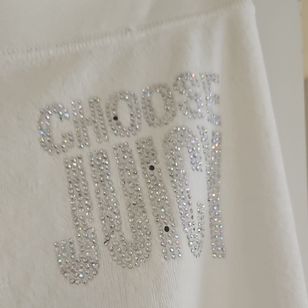 Juicy Couture White Crystal-Embellished Pants